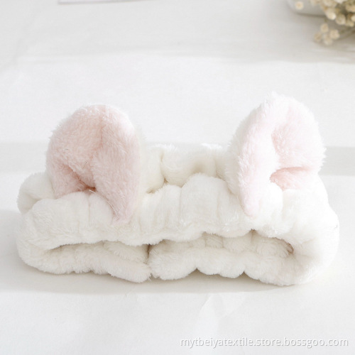 2017 Custom Microfiber Coral Fleece Face Washing Make Up Hair Band